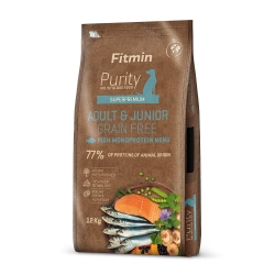 FITMIN DOG PURITY GRAIN FREE ADULT&JUNIOR FISH MENU 12KG